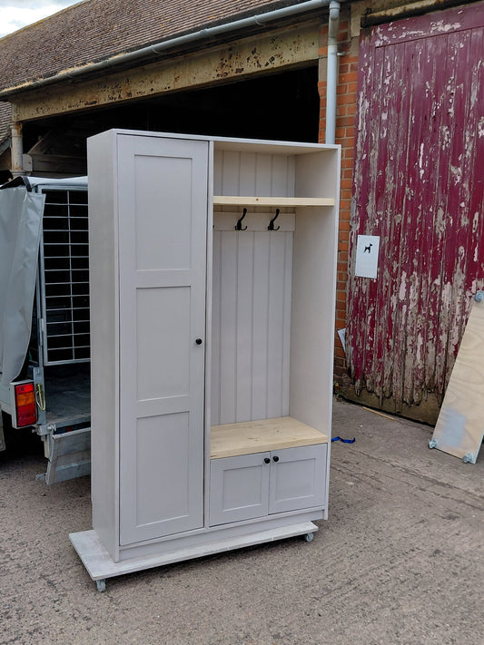 Bespoke Hallway coat unit with side cupboard