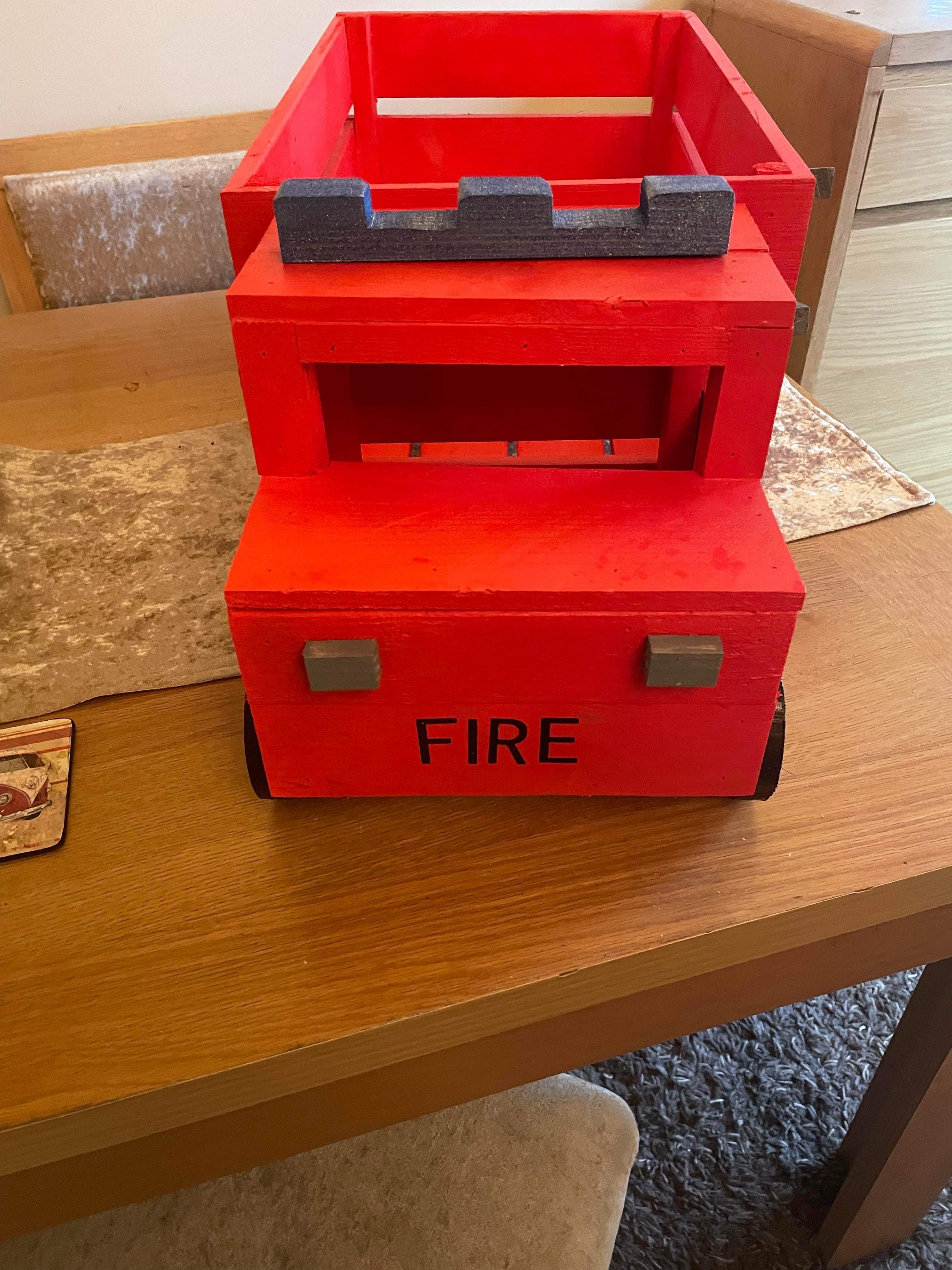 Wooden Fire engine storage crate – Captivate by Dan