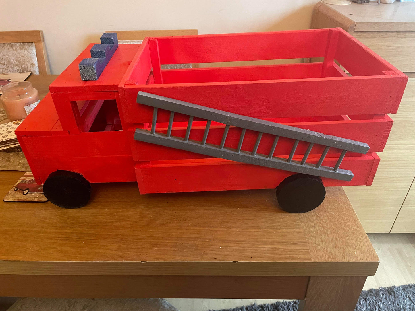 Wooden Fire engine storage crate