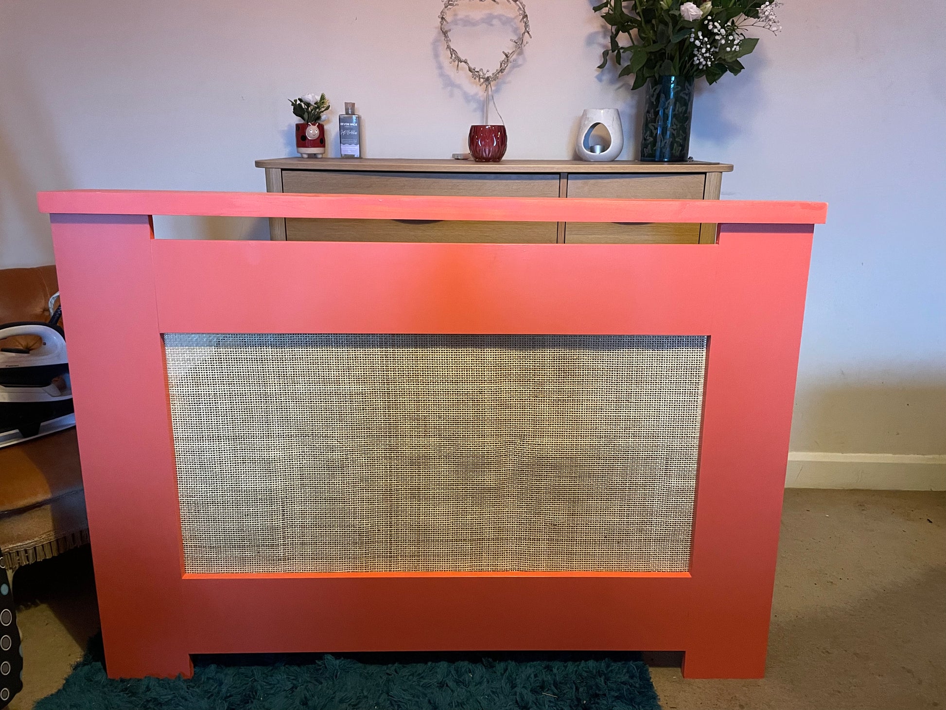 Paintable Radiator Covers Painted radiator cover with rattan panels – Captivate by Dan