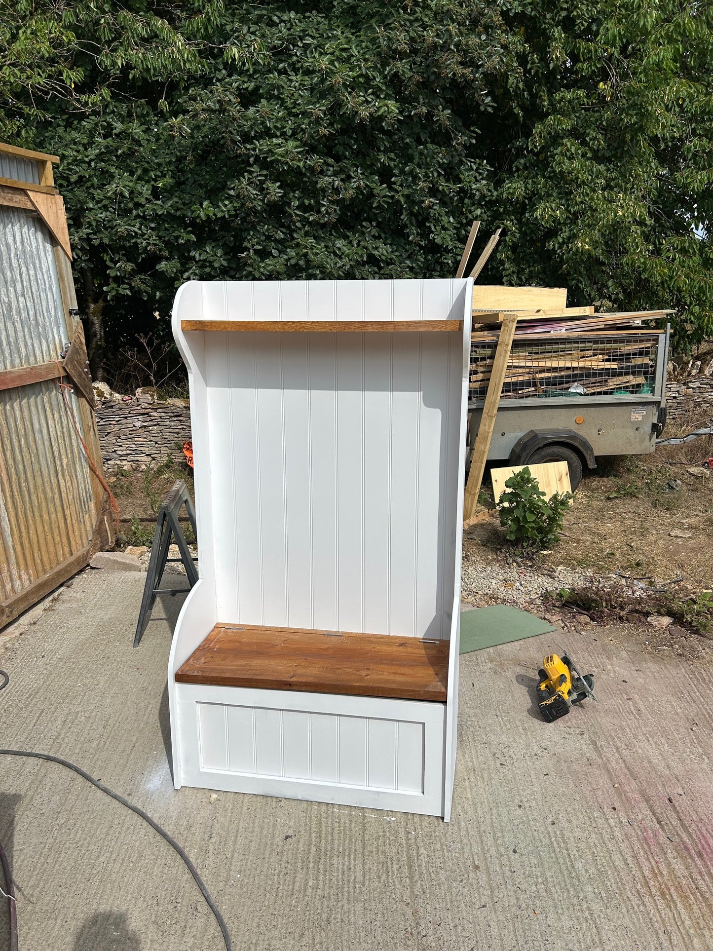 Bespoke Hallway coat unit with storage box seat